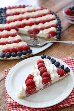 a slice of patriotic pie on a plate