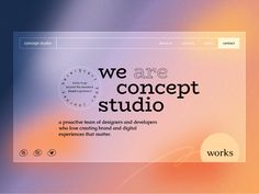an image of a web page with the words, we are concept studio on it
