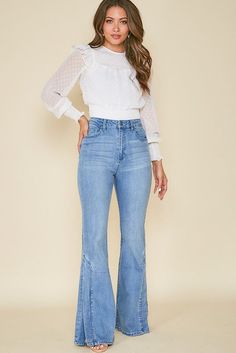 Statement Dress, Affordable Dresses, Bell Bottom Pants, Boot Cut Denim, Bell Bottom, Signature Look, 70s Inspired, Modern Outfits, Trendy Tops