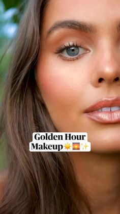 Love the look of GOLDEN HOUR makeup? Try this aesthetic makeup tutorial on yourself for summer🌅  To get this natural but glowing summer makeup (golden hour makeup) you’ll need…  • a lightweight foundation (not full coverage)  • softly sculpted face with cream bronzer  • coral & golden blush combo through the cheeks & dusted over the face  • liquid golden glow as a highlight  • matte brown cream shadow  • coat of mascara  • metallic inner corner & over lash line   •Re-use the blush & metallic eye paint on the lips for a monochromatic & harmoneous look, kissed by the sun!  This style of makeup will look amazing on everyone. A step-up from no-makeup makeup while still keeping it wearable.   Would you wear this look? Let me know if you want to see more aesthetic makeup looks! Find me on IG