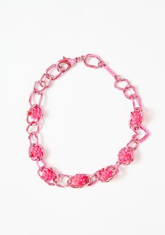Spikeez chain necklace light pink