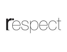 the word respect written in black on a white background