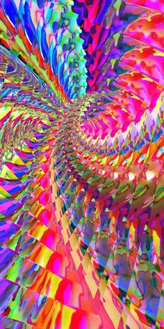 an abstract image with many colors and shapes