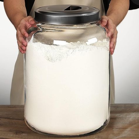 Amazon.com: Daitouge Large Glass Jars with Lids, 5.5 Gallon (21000 ML) Glass Canisters - Super Wide Mouth Glass Jar Heavy Duty Glass Storage Jars with Metal Lid for Storing Flour, Rice, Set of 1 : Home & Kitchen Gadgets, Food Storage, Terrarium, Glass Food Storage, Gallon Glass Jars, Glass Jars With Lids, Gallon Jars, Food Jar, Kitchen Jars