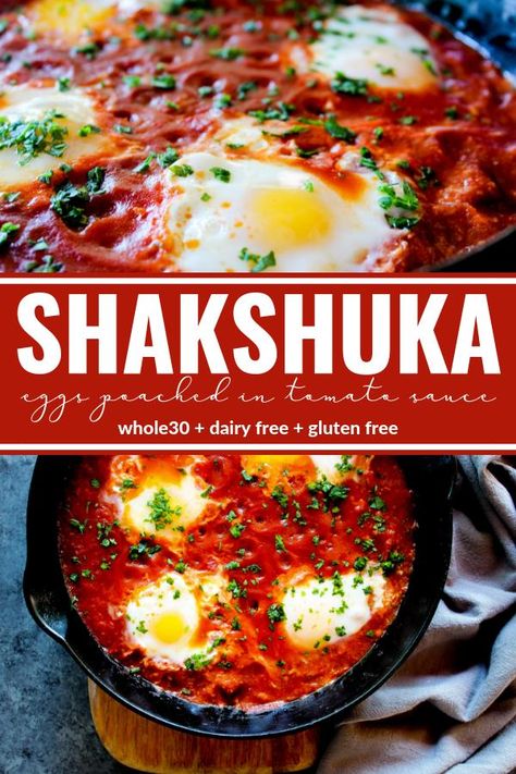 Healthy Recipes, Brunch, Shakshuka Recipes, Tomato Dishes, Tomato Breakfast, Savory Breakfast, Tomato Sauce, Eggs Tomato Sauce, Paleo Dinner