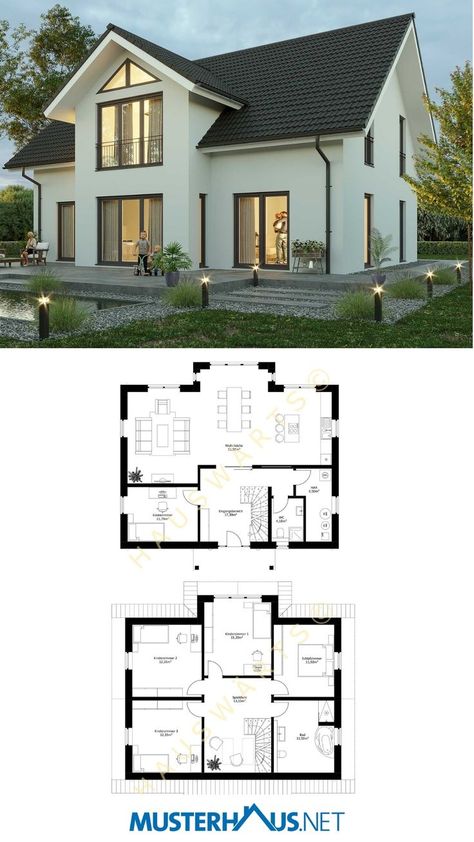 House Layout Plans, Two Story House Design, Modern House Plans, House Construction Plan, House Layouts, House Floor Design, House Designs Exterior, Model House Plan, Architectural House Plans