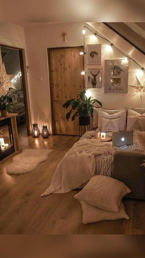 #aesthetics #bedroom #warm #cute Inspiration, Home, Bedroom Décor, Decoration, Cosy Bedroom, Design, Cozy Bedroom, Warm Bedroom, Brown Room Decor