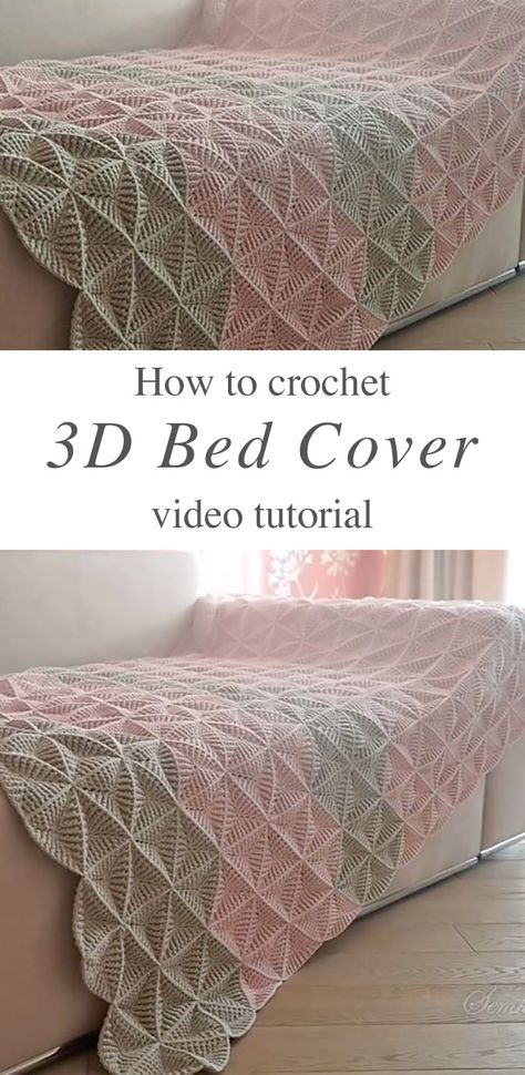 Crochet Triangles Bed Cover Anyone Can Make | CrochetBeja Crochet Doilies, Crochet, Crochet Bedspread Pattern Bed Spreads Beautiful, Crochet Bedspread Pattern, Crochet Bedspread, Crochet Home, Blanket Pattern, Crochet Triangle Pattern, Granny Square Crochet
