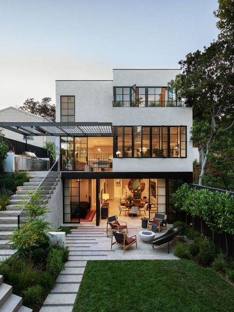 Tour this beautifully renovated 1920s Spanish Revival home by Medium Plenty and Regan Baker Design in San Francisco, California. Interior, Modern House Design, House Design, House Plans, Modern House Exterior, House Designs Exterior, Modern House, House Styles, House Exterior