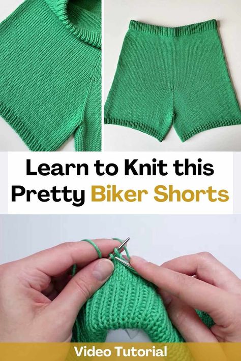 Learn how to make these cute biker shorts! With this video tutorial, you will be able to learn how to knit these biker shorts in a very easy way. The creator of this video teaches how to make them step by step and thanks to this the result of your fabric can be perfect, you just have to follow her instructions.Knitting is an incredible way to pass the time! Choose the color of yarn that you like the most and start making these cute biker shorts. Knitting Projects, Crochet, Shorts, Diy Shorts, Beginner Knitting Projects, Knitting For Beginners, Beginner Knitting Patterns, Knittin, Shorts Pattern Free