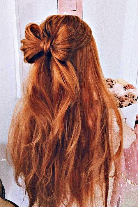 Modern Wedding Hairdos To Be In Trend ❤ See more: http://www.weddingforward.com/wedding-hairdos/ #weddings Long Hair Styles, Short Hair Styles, Diy Hairstyles, Hairstyles For School, Thick Hair Styles, Long Hair Updo, Cool Hairstyles, Curly Hair Styles, Prom Hairstyles For Long Hair Half Up
