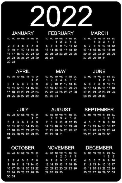 Calendar 2022 yearly week starts on sund... | Premium Vector Iphone, Design, January Calendar, February Calendar, November Calendar, October Calendar, Calendar, Calendar Wallpaper, Calendar Videos