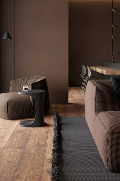Dark brown is the perfect color that brings the feeling of nature into the home, reminding us of the earth beneath our feet. With it a sense of calmness and tranquility that we're craving from our interiors. (Image credit: Sirotov Architects) Inspiration, Wall Colours, Vejle, Decoration, Design, Bathroom Mirror, Small Bathroom Mirrors, Mirror For Bedroom, Dressing Mirror