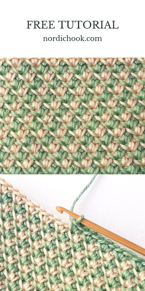This free crochet tutorial shows how to make two single crochet stitch step-by-step. It includes detailed photo instructions. This stitch is very easy to make! It looks great when you use more than one color.