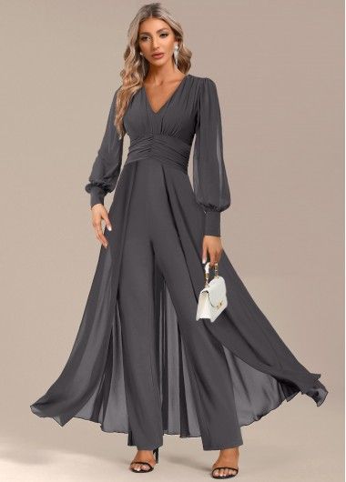 Color:Dark Grey;Size:S;Size:M;Size:L;Size:XL;Size:XXL;Package Contents:1 X Jumpsuit;Occasion:Work;Style:Elegant; Fashion, Kurti, Lehenga, Matching Dresses, Robe, Giyim, Elegant Outfit, Outfit, Classy Dress