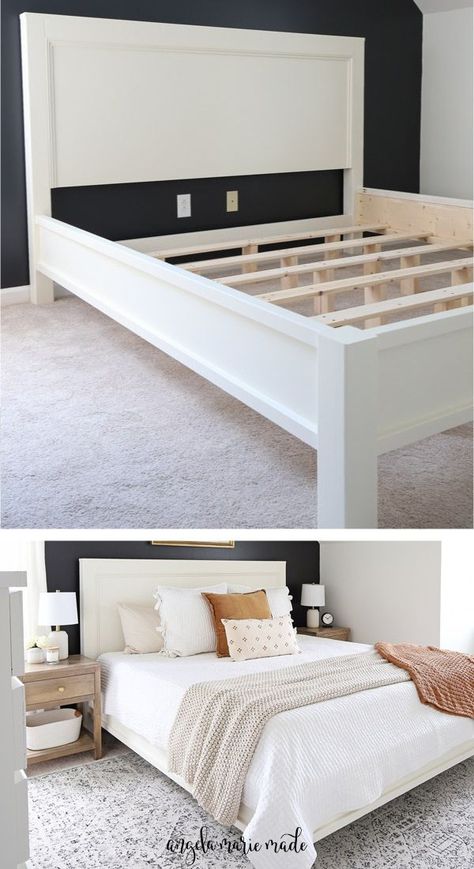 Home Décor, Diy Bed Frame, Bed Frame Plans, Diy Furniture Bedroom, Bed Furniture, Diy King Bed Frame, Bed Frame, Bedroom Furniture, Bedroom Makeover