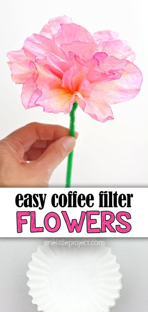 Coffee filter flowers painted with liquid watercolor paint are SO PRETTY and really easy to make! Such a fun summer craft for kids, tweens, teens, adults, and seniors. It's an easy craft that makes the perfect homemade gift for Mother's Day and looks great as a party decoration for baby showers and weddings. Pre K, Crafts, Mothers Day Crafts, Diy, Crafts For Seniors, Crafts From Recycled Materials, Mothers Day Crafts For Kids, Crafts For Kids, Craft Activities
