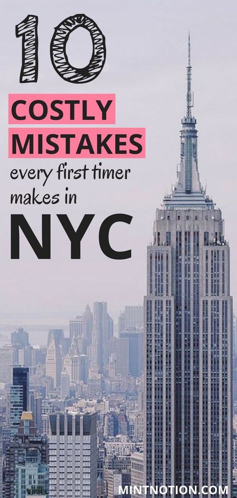Visiting NYC for the first time? Avoid making these 10 costly mistakes. This list has great ways to help you visit New York City on a budget. Learn how to see all the top attractions in NYC without going broke. #nyctrip #budgettravel #newyorkcity York, Times Square, Trips, New York City, Hotels, New York Trip Planning, Best Places To Visit, Places To Visit, New York Vacation