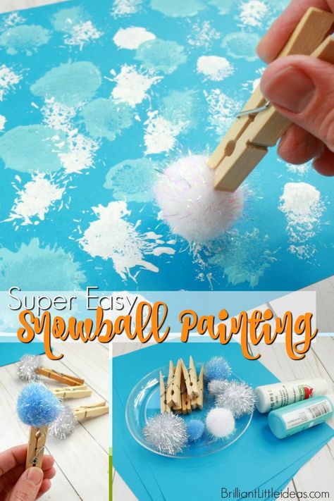 Your preschool kids will love this Super Easy Snowball Painting art for kids. You can even add glitter for a cute & fun winter time snow activity. Pom pom ball crafts are my favorite to keep my kids busy on cold days. Let them make a snowman or a winter storm in their pictures. Montessori, Pre K, Diy, Snow Crafts, Winter Crafts Preschool, Winter Crafts For Toddlers, Winter Crafts For Kids, Crafts For Kids, Weather Crafts Preschool