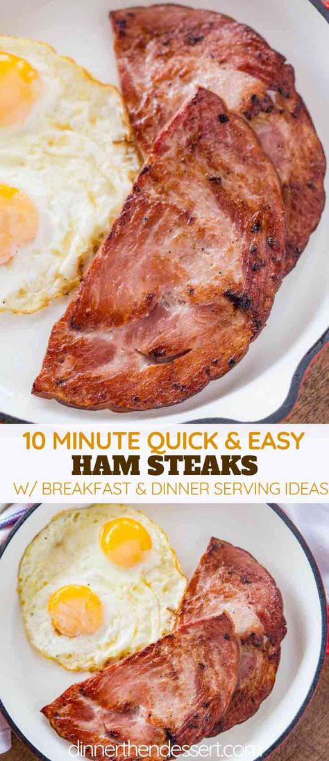 Steak Recipes, Dessert, Ham Steak Dinner, Quick Dinner Recipes, Steak Breakfast, Ham Steaks, Ham Steak Recipes, Cooking Ham Steak, Grilled Ham Steaks