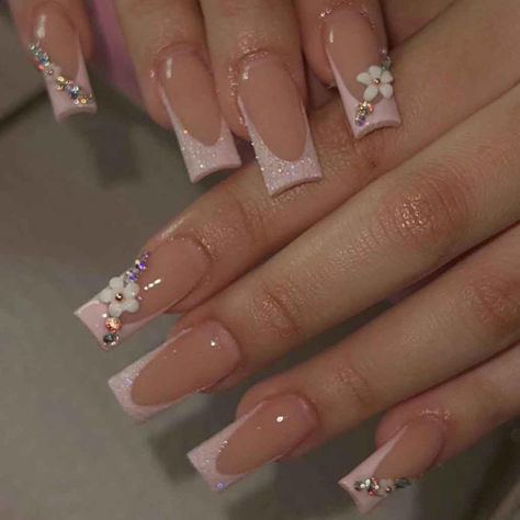 cutest press ons currently on sale Manicures, Square Acrylic Nails, Acrylic Nail Tips, Short Acrylic Nails Designs, Square Nails, Coffin Press On Nails, Nail Accessories, Long Acrylic Nails, Manicure Tips