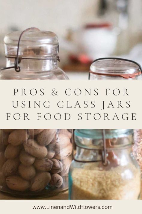 I will share the Pros & Cons of Using Glass Jars for Food Storage. Furthermore, it sheds light on the practical aspects and considerations surrounding this eco-friendly and aesthetically pleasing storage solution. We will also explore how glass jars can be a game-changer when storing various food items, especially dry goods. Food Storage, Glass Food Storage Containers, Glass Food Storage Jars, Glass Food Storage, Food Storage Containers, Dry Food Storage, Food Storage Organization, Plastic Containers For Food, Plastic Food Containers