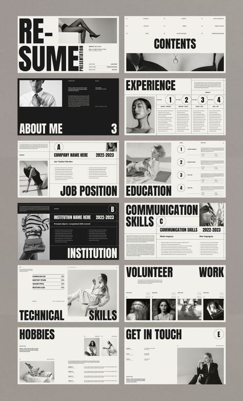 The Perfect CV/Resume/Portfolio Screen Presentation Template for Creatives Presentation Layout, Layout Design, Design, Layout, Web Design, Desain Grafis, Editorial Design, Design Inspiration, Presentation Design