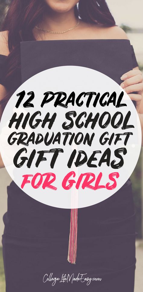 High School Graduation Gift Ideas that are great for girls or for daughters. These ideas are practical and creative. Grads will love getting these gifts! #giftguide #graduationgift #graduated via @esycollegelife Daughters, High School, High School Graduation Gift Basket, College Graduation Gifts, College Gift Baskets, College Gifts, High School Senior Gifts, Gifts For College Graduates, High School Graduation Gifts Diy