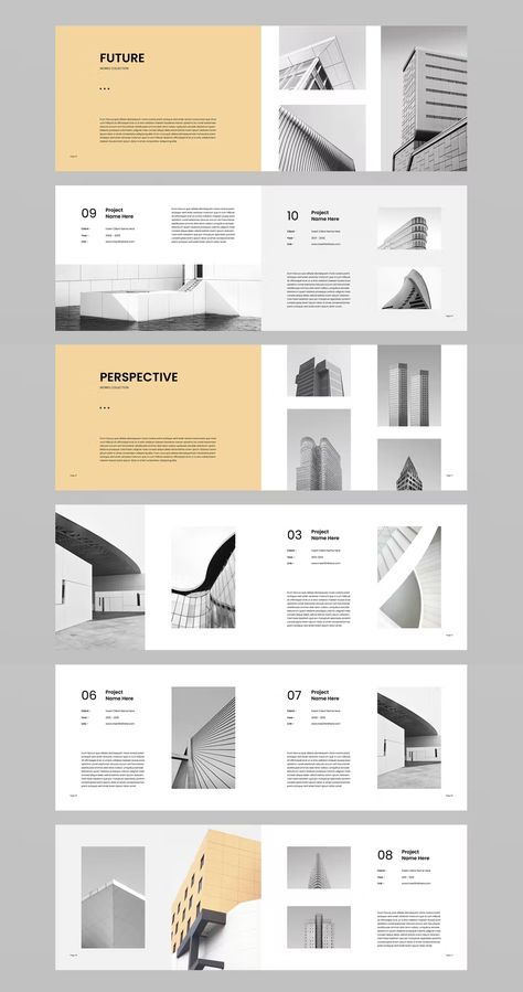 Portfolio Brochure Template MS Word & Indesign. 32 pages custom document. Art, Ideas, Layout Design, Design, Architecture, Layout, Design Template, Inspo, Layout Template