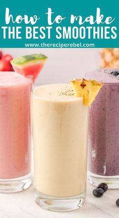 Smoothie Base Recipe, Healthy Smoothie Recipes Easy, How To Make The Perfect Smoothie, Good Fruit Smoothies Recipes, Make A Smoothie, Recipe For Smoothies, Delicious Fruit Smoothies, Jugo Juice Smoothie Recipes, Oatmeal Fruit Smoothie