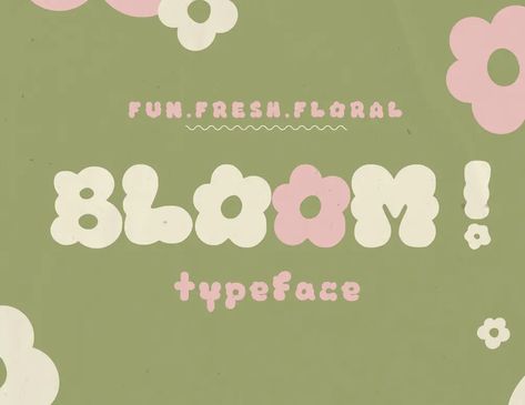 BLOOM Floral Font Art, Doodles, Floral, Fonts, Ideas, Layout, Font Packs, Font Combinations, Font Types