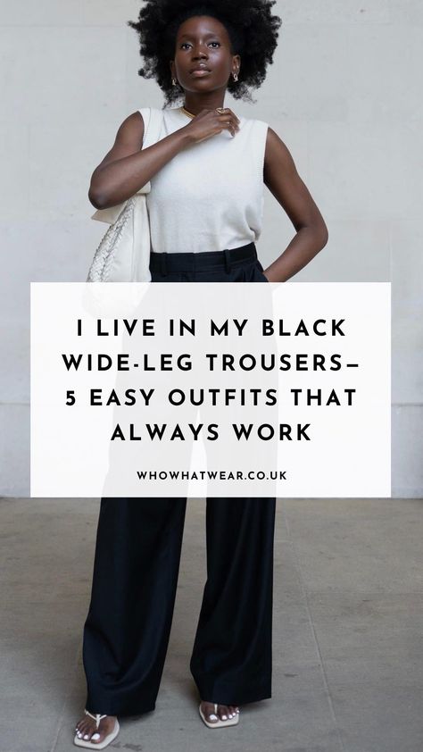 Wardrobes, Outfits, Inspiration, Capsule Wardrobe, How To Style Wide Leg Jeans, Styling Wide Leg Pants, Wide Legged Pants Outfit, Black Wide Leg Jeans Outfit Winter, Wide Leg Pants Outfit Work