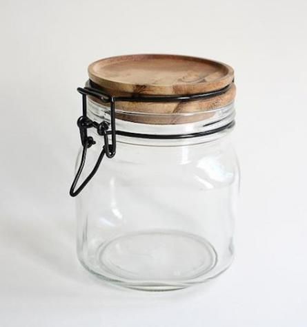 Wooden-topped thumb-catch jar. $42. Or the glass-topped kind for plebians - seven dollars. Mason Jars, Food Storage, Food Storage Containers, Canning Jars, Glass Food Storage Containers, Food Containers, Kitchen Stuff, Storage Jars, Kitchen Essentials