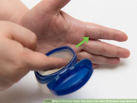 How to Remove Super Glue from Your Skin (Petroleum Jelly Method) Remove Super Glue, Remove Adhesive From Skin, How To Remove Glue, How To Remove Adhesive, How To Exfoliate Skin, Petroleum Jelly, Nail Glue Remover, Jelly Soap, Strong Adhesive