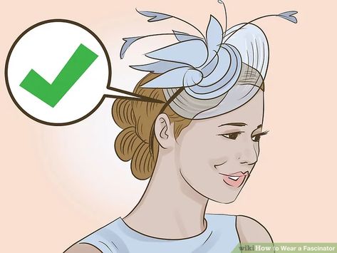 How to Wear a Fascinator (with Pictures) - wikiHow Outfits, Diy, Derby, Fascinator Hairstyles, Fascinator Headband, Derby Hairstyles With Fascinator, Derby Fascinator Hair, Fascinator Hats, Diy Fascinator
