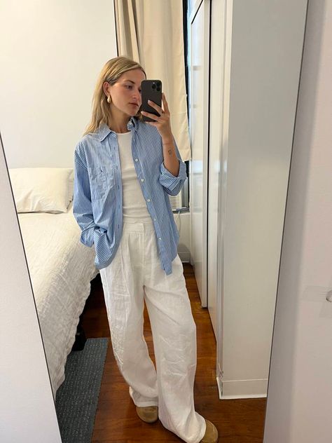 How to Wear the Summer Pants French and Italian Women Love | Who What Wear Casual, Jeans, Outfits, Linen Trousers Outfit, Linen Pants Outfit, Linen Clothes, Linen Pants Women, White Linen Trousers, White Linen Pants Outfit