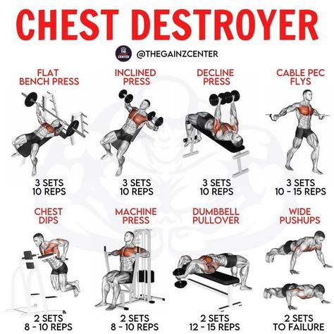 Fitness Workouts, Fitness, Gym, Chest Workouts, Chest And Tricep Workout, Chest Workout For Men, Chest Workout Women, Muscle Building Workouts, Chest And Arm Workout