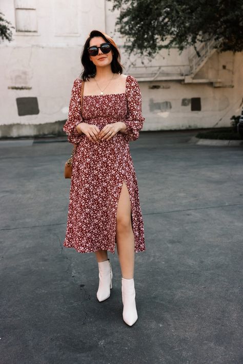 Casual, Outfits, Spring Midi Dress, Reformation Dress, Midi Dress Casual Summer, Floral Midi Dress Outfit, Midi Dress Fall, Midi Dress Summer, Midi Dress With Sleeves
