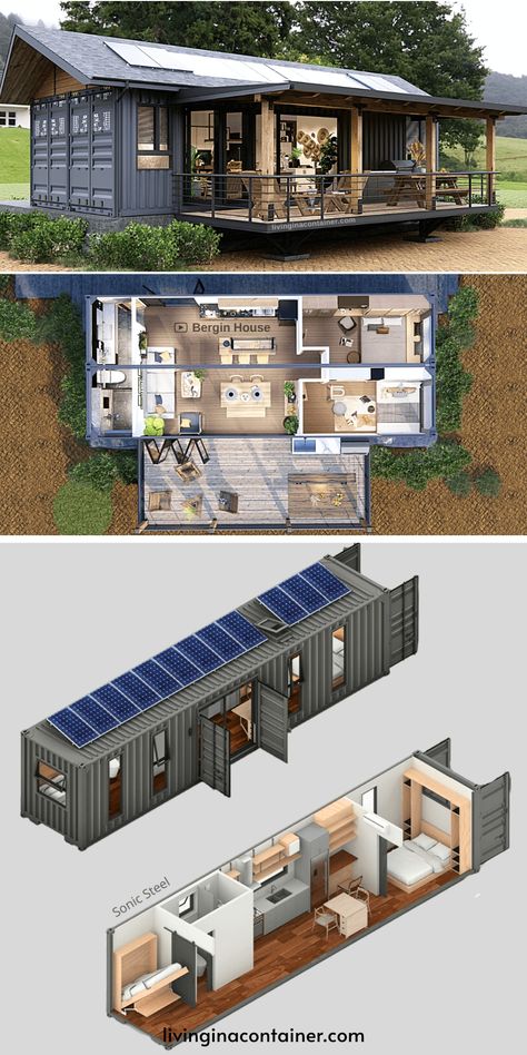 Discover compact and stylish 2-bedroom shipping container home plans, perfect for efficient, modern living.