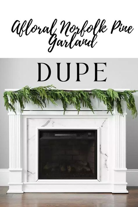 Today I am sharing my Christmas plans as well as inexpensive dupes for Balsam Hill and Afloral Norfolk Pine Garlands. Organic Christmas Tree, Realistic Artificial Christmas Tree, Realistic Artificial Garland, Cedar Garland, Pine Garland, Organic Garland Home Décor, Christmas Mantels, Design, Decoration, Natal, Norfolk Pine, Pine Garland, Pine Christmas Tree, Pine Garland Christmas