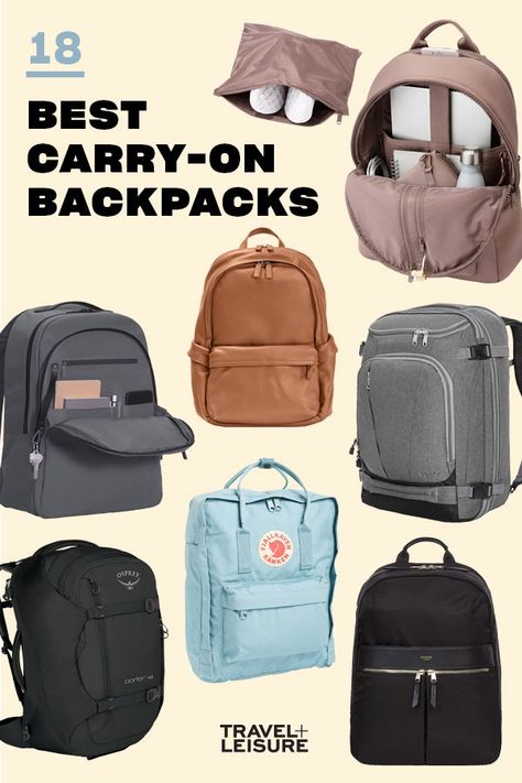 Travel + Leisure has combines all of the best backpack and book bag brands for carry on luggage. Click to see more of the best quality bags for traveling. #CarryOn #Luggage #Travel #BestBags #TravelTips #PackingHacks #HowtoPackLight | Travel + Leisure - The 18 Best Carry-On Backpacks Travel Backpack, Longchamp, Travel Bag, Trips, Travel Backpack Carry On, Best Carry On Backpack, Carry On Luggage, Best Travel Backpack, Best Travel Bags