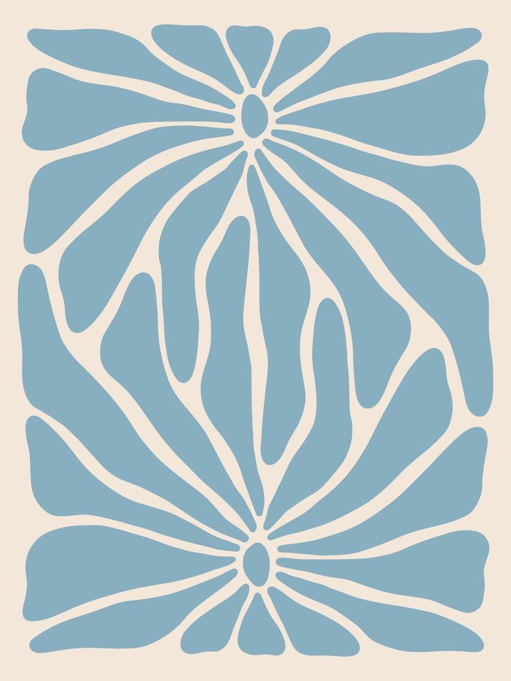 an abstract blue and white design on a beige background, with lines in the center