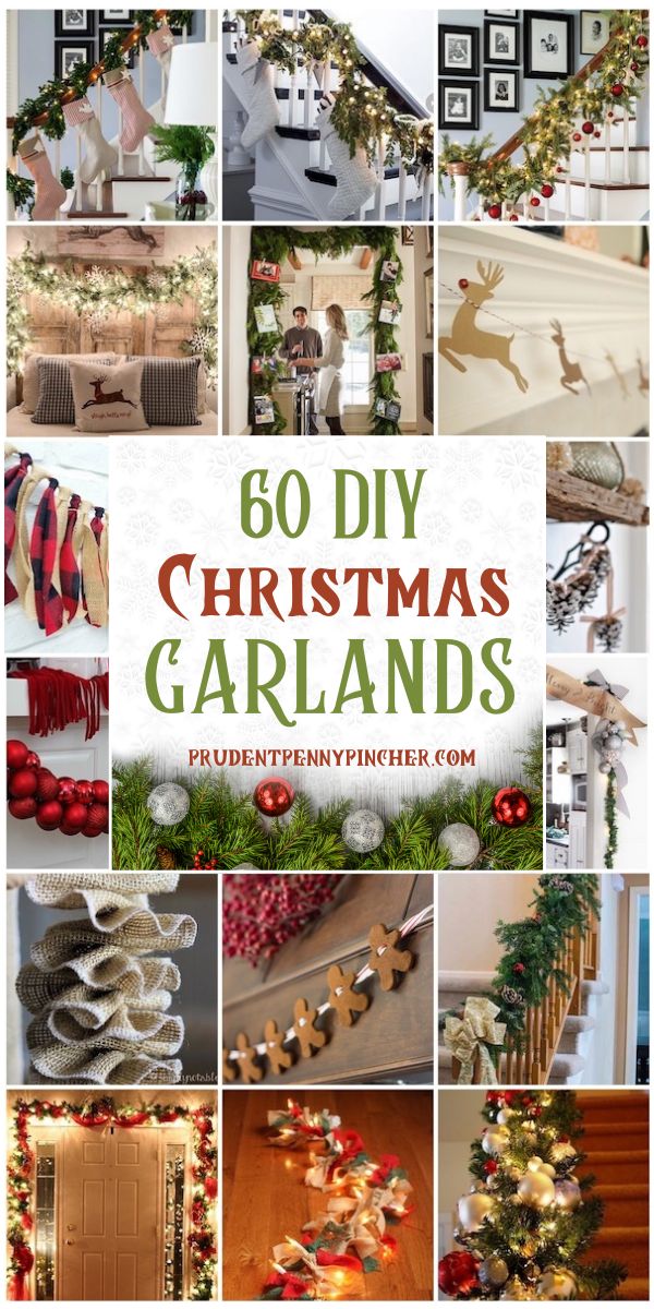 christmas decorations and garlands are featured in this collage with the words go best diy christmas garlands