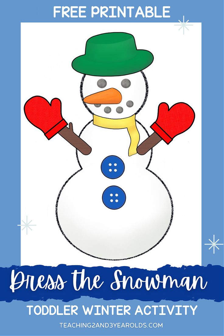 a snowman is shown with the words press the snowman toddler winter activity