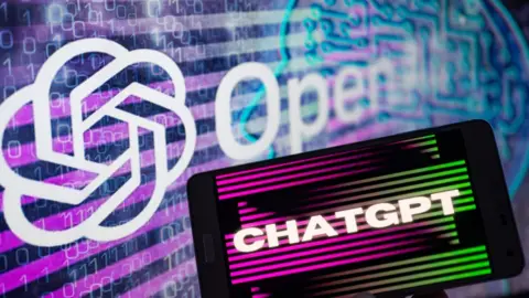 Getty Images ChatGPT with OpenAI logo in background