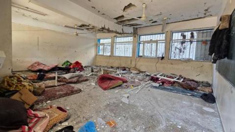 Image gathered by Gaza Today in the aftermath of an Israeli strike on a UN school in Nuseirat on Thursday morning.