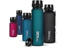 720°DGREE Trinkflasche 1l Sport “uberBottle“ softTouch +Sieb - BPA-Frei - Wasserflasche für Uni, Arbeit, Fitness, Fahrrad, Ou