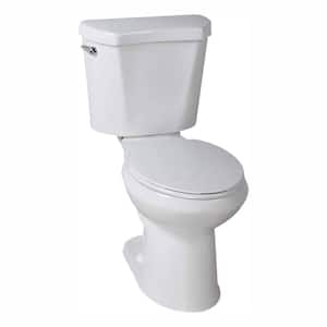 12 inch Rough In Two-Piece 1.28 GPF Single Flush Elongated Toilet in White Seat Included