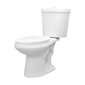 12 inch Rough In Two-Piece 1.1 GPF/1.6 GPF Dual Flush Elongated Toilet in White Seat Included