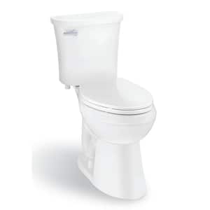 Power Flush 12 inch Rough In Two-Piece 1.28 GPF Single Flush Elongated Toilet in White Seat Included